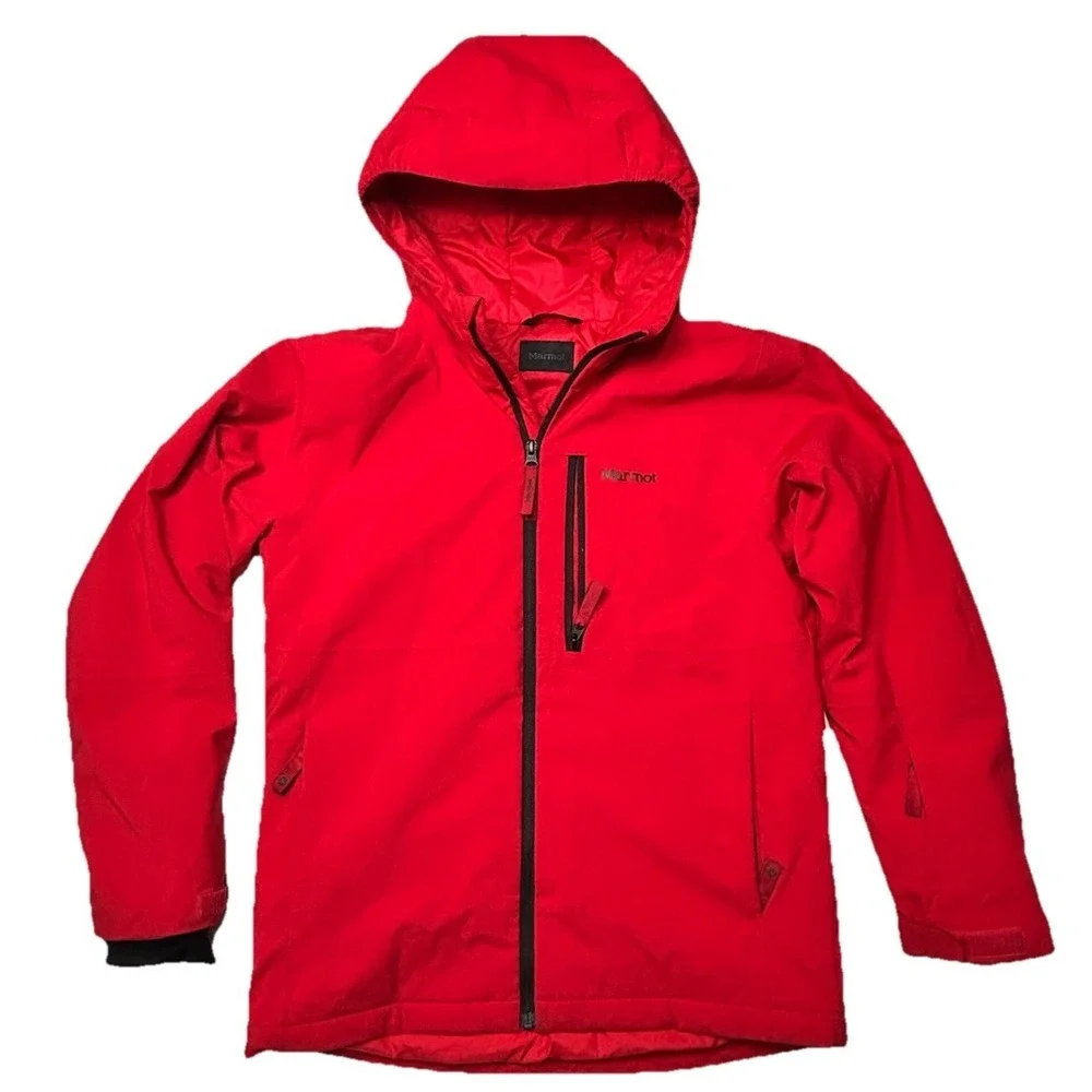 Marmot Snowline Insulated Jacket Kids XL Red Hooded Waterproof Coat M16356 Youth